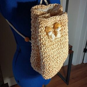 Stylish Tan Woven Women's Bag
